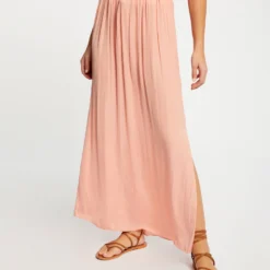 Jupe Longue Fluide Taille élastiquée Rose Moyen Femme -Morgandetoi Boutique jupe longue fluide taille elastiquee rose moyen femme vue5 32536300759720514