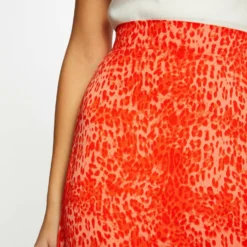 Jupe Longue Portefeuille Imprimé Léopard Orange Femme -Morgandetoi Boutique jupe longue portefeuille imprime leopard orange femme vue4 32536300938130703