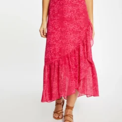 Jupe Longue Portefeuille Imprimé Léopard Rose Femme 7 Jupe Longue Portefeuille Imprimé Léopard Rose Femme -Morgandetoi Boutique jupe longue portefeuille imprime leopard rose femme vue5 32536300938130503