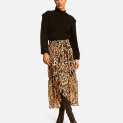 Jupe Longue Portefeuille Imprimée Multico Femme