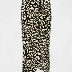 Jupe Midi Droite Imprimé Abstrait Multico Femme -Morgandetoi Boutique jupe midi droite imprime abstrait multico femme vue3 32536300940820900