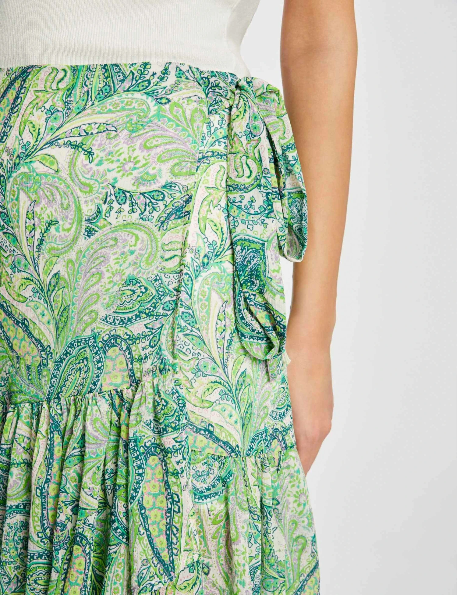 Jupe Portefeuille Imprimé Cachemire Multico Femme 5 Jupe Portefeuille Imprimé Cachemire Multico Femme – Image 5