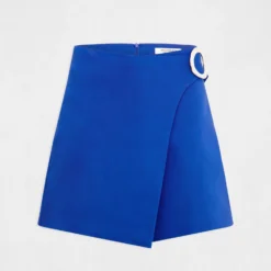 Jupe-short Droite Avec Boucle Bleu Electrique Femme -Morgandetoi Boutique jupe short droite avec boucle bleu electrique femme vue3 32536300941750314