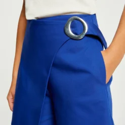 Jupe-short Droite Avec Boucle Bleu Electrique Femme -Morgandetoi Boutique jupe short droite avec boucle bleu electrique femme vue4 32536300941750314