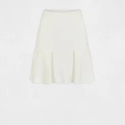 Jupe Trapèze à Volants En Tricot Ecru Femme -Morgandetoi Boutique jupe trapeze a volants en tricot ecru femme vue3 32536300944290201