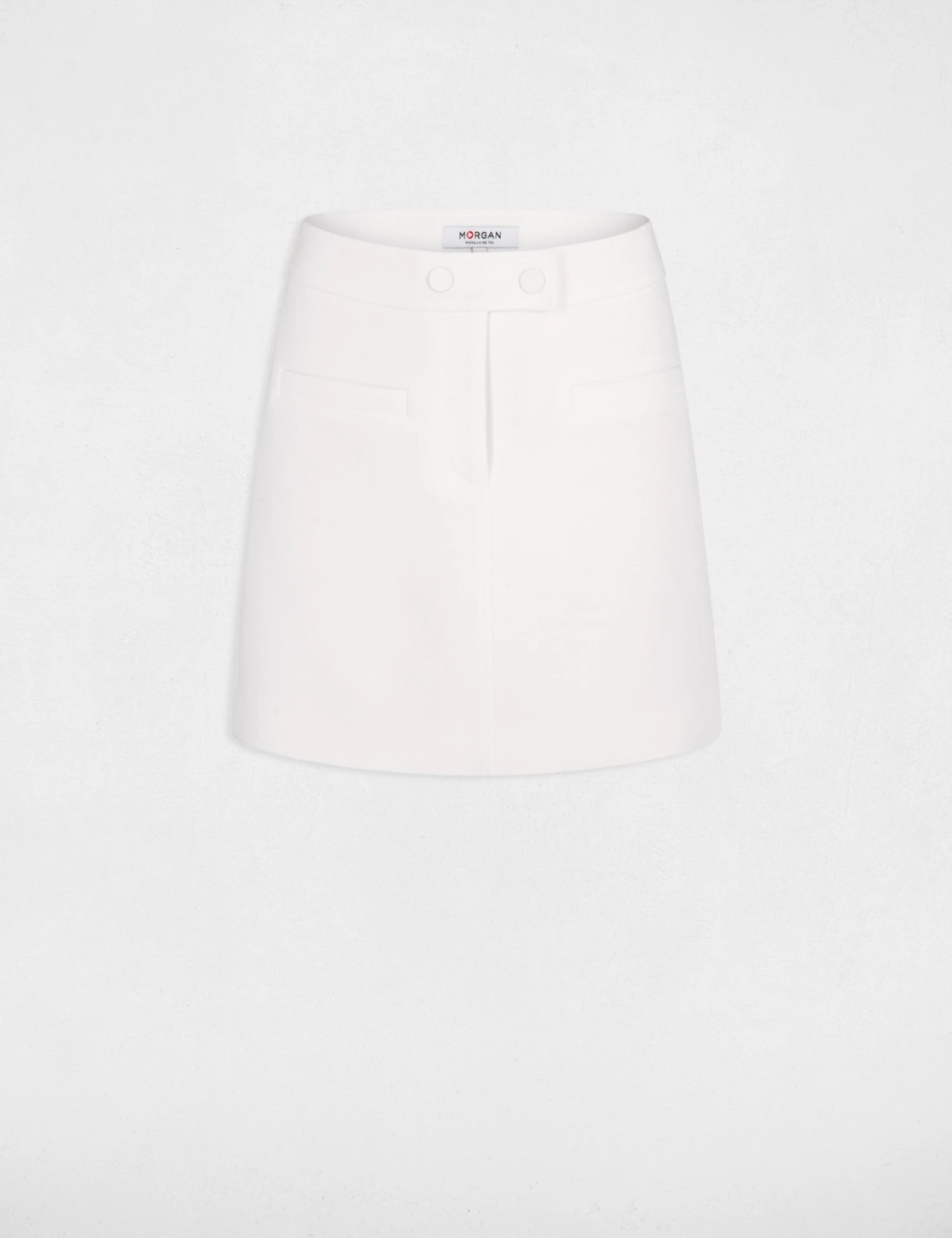 Jupe Trapèze Taille Haute Ecru Femme 5 Jupe Trapèze Taille Haute Ecru Femme – Image 5