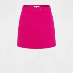 Jupe Trapèze Taille Haute Framboise Femme -Morgandetoi Boutique jupe trapeze taille haute framboise femme vue3 32536300929370502