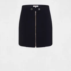 Jupe Trapèze Zippée Marine Femme -Morgandetoi Boutique jupe trapeze zippee marine femme vue3 32536300952450301