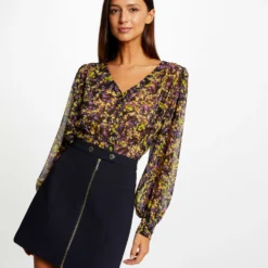 Jupe Trapèze Zippée Marine Femme -Morgandetoi Boutique jupe trapeze zippee marine femme vue5 32536300952450301