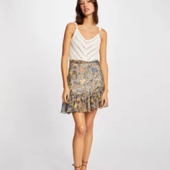 Pull Débardeur à Ornements Métalliques Ecru Femme -Morgandetoi Boutique pull debardeur a ornements metalliques ecru femme vue5 32536300898830201