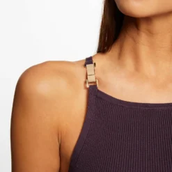 Pull Débardeur Bretelles Fines Prune Femme -Morgandetoi Boutique pull debardeur bretelles fines prune femme vue4 32536300930720505