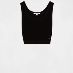 Pull Débardeur Crop Top Noir Femme -Morgandetoi Boutique pull debardeur crop top noir femme vue3 32536300886010100