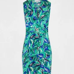 Robe Ajustée à Ornement Imprimé Végétal Vert Femme -Morgandetoi Boutique robe ajustee a ornement imprime vegetal vert femme vue3 32536300946690600
