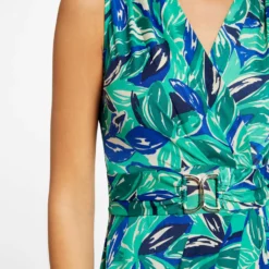 Robe Ajustée à Ornement Imprimé Végétal Vert Femme -Morgandetoi Boutique robe ajustee a ornement imprime vegetal vert femme vue6 32536300946690600