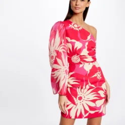 Robe Ajustée Asymétrique Imprimé Floral Multico Femme