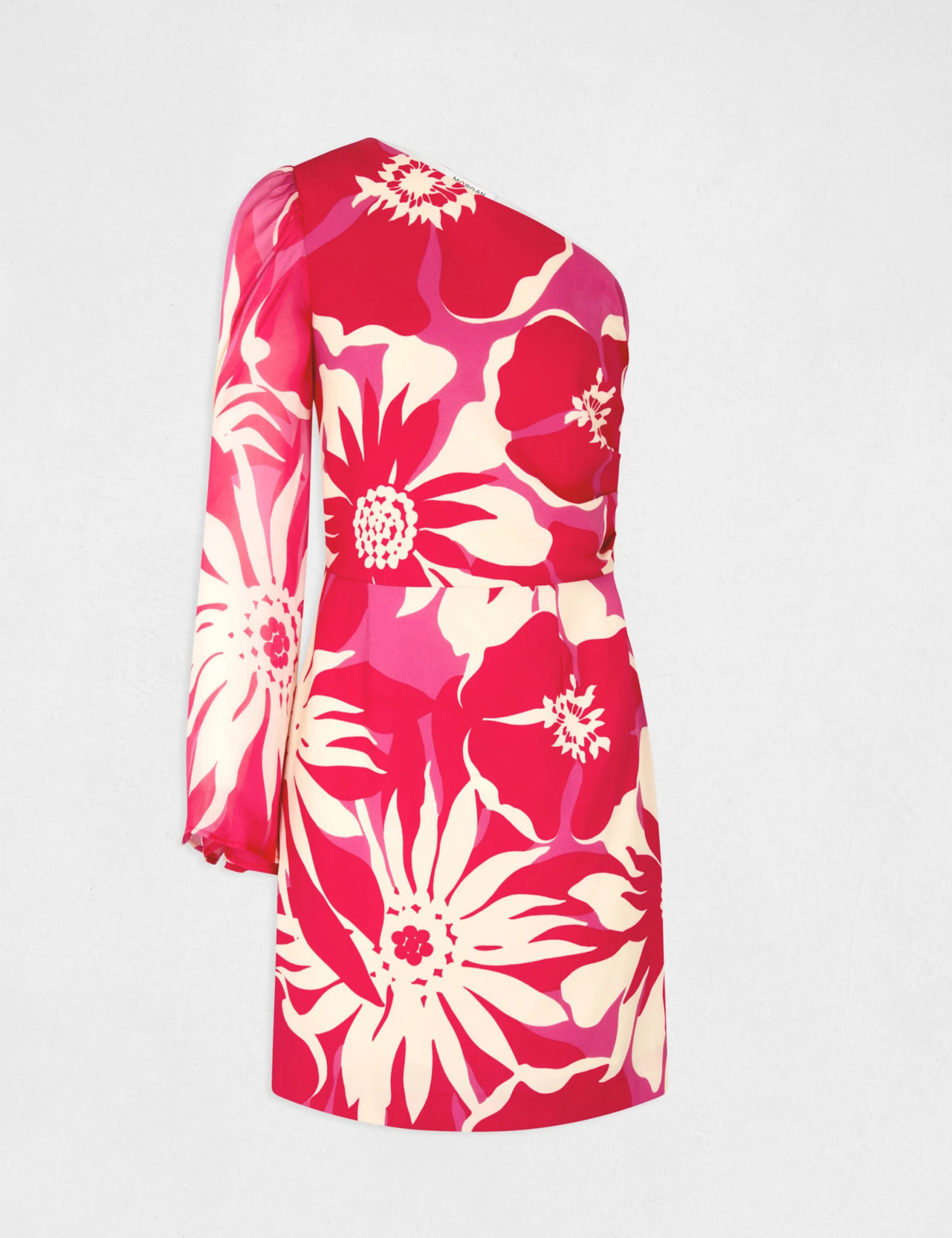 Robe Ajustée Asymétrique Imprimé Floral Multico Femme 4 Robe Ajustée Asymétrique Imprimé Floral Multico Femme – Image 4