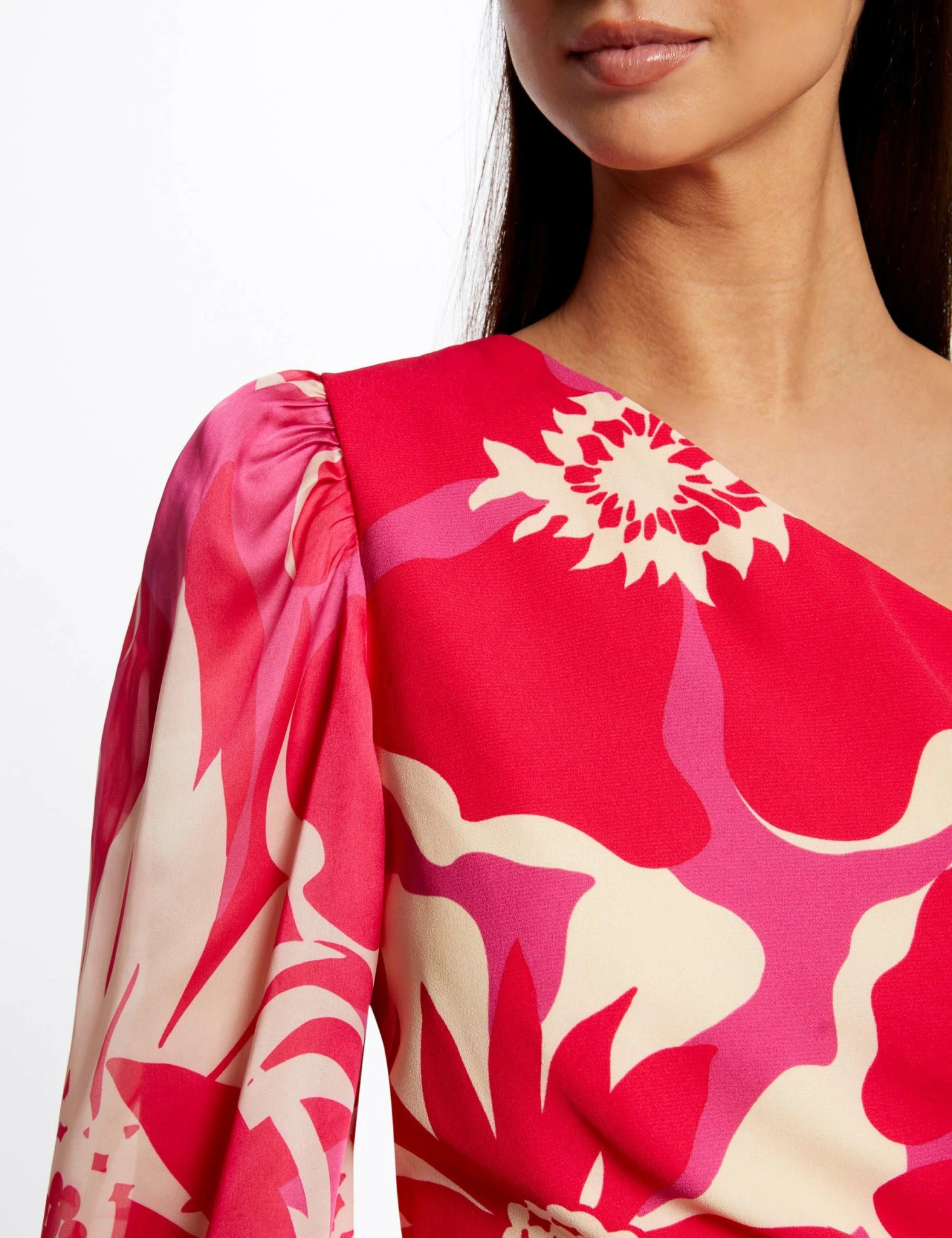 Robe Ajustée Asymétrique Imprimé Floral Multico Femme 5 Robe Ajustée Asymétrique Imprimé Floral Multico Femme – Image 5