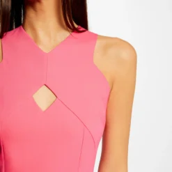 Robe Ajustée Avec Ouverture Et Fente Rose Femme 9 Robe Ajustée Avec Ouverture Et Fente Rose Femme -Morgandetoi Boutique robe ajustee avec ouverture et fente rose femme vue4 32536300938720503