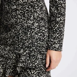 Robe Ajustée Drapée Imprimé Abstrait Noir Femme -Morgandetoi Boutique robe ajustee drapee imprime abstrait noir femme vue4 32536300941160100