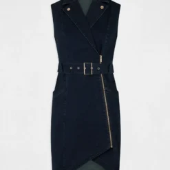 Robe Ajustée Drapée Sans Manches En Jean Jean Brut Femme 8 Robe Ajustée Drapée Sans Manches En Jean Jean Brut Femme -Morgandetoi Boutique robe ajustee drapee sans manches en jean jean brut femme vue3 32536300942460305