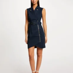 Robe Ajustée Drapée Sans Manches En Jean Jean Brut Femme 7 Robe Ajustée Drapée Sans Manches En Jean Jean Brut Femme -Morgandetoi Boutique robe ajustee drapee sans manches en jean jean brut femme vue5 32536300942460305