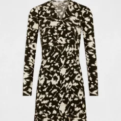 Robe Ajustée Froncée Imprimé Abstrait Multico Femme -Morgandetoi Boutique robe ajustee froncee imprime abstrait multico femme vue3 32536300945540900
