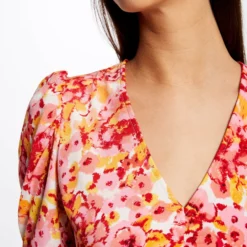 Robe Ajustée Froncée Imprimé Floral Multico Femme -Morgandetoi Boutique robe ajustee froncee imprime floral multico femme vue6 32536300945680900