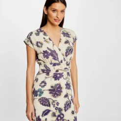 Robe Ajustée Imprimé Floral Multico Femme