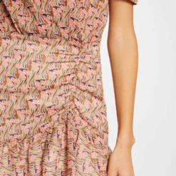 Robe Ajustée Imprimé Végétal Multico Femme -Morgandetoi Boutique robe ajustee imprime vegetal multico femme vue4 32536300904380900