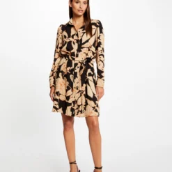 Robe Chemise Droite Imprimé Végétal Multico Femme -Morgandetoi Boutique robe chemise droite imprime vegetal multico femme vue5 32536300955290900