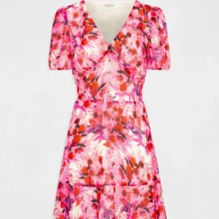 Robe Cintrée Col En V Imprimé Floral Multico Femme 10 Robe Cintrée Col En V Imprimé Floral Multico Femme -Morgandetoi Boutique robe cintree col en v imprime floral multico femme vue3 32536300951350900