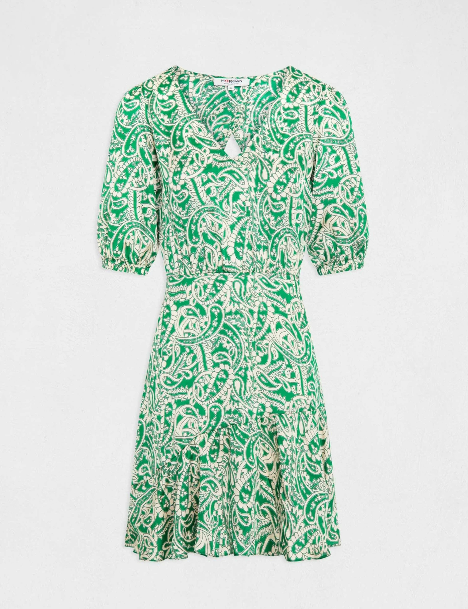 Robe Cintrée Dos Ouvert Satin Imprimée Multico Femme 5 Robe Cintrée Dos Ouvert Satin Imprimée Multico Femme – Image 5