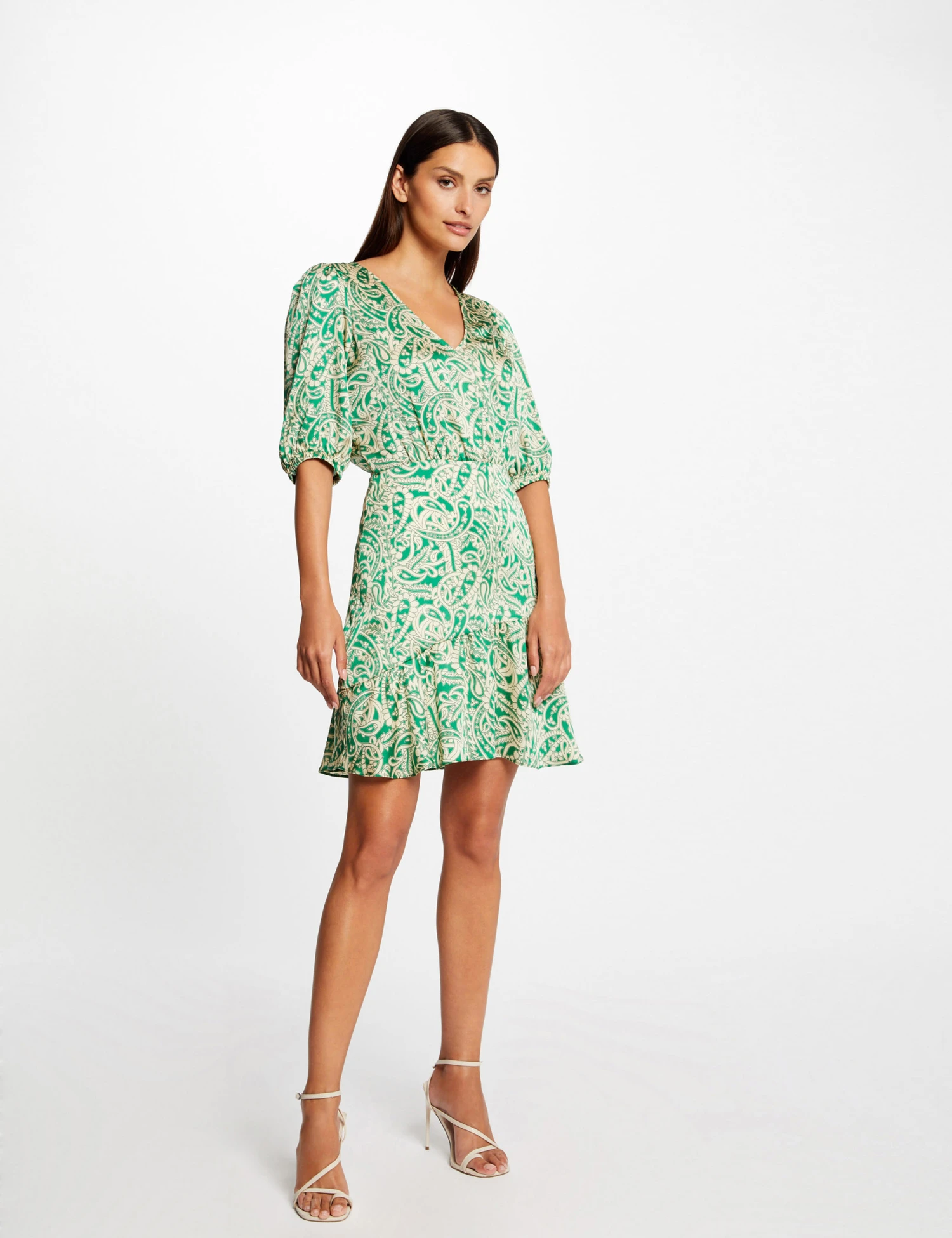 Robe Cintrée Dos Ouvert Satin Imprimée Multico Femme 4 Robe Cintrée Dos Ouvert Satin Imprimée Multico Femme – Image 4