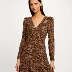 Robe Cintrée Imprimé Léopard Multico Femme