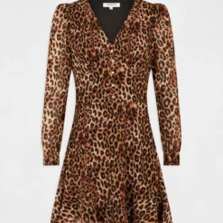 Robe Cintrée Imprimé Léopard Multico Femme 9 Robe Cintrée Imprimé Léopard Multico Femme -Morgandetoi Boutique robe cintree imprime leopard multico femme vue3 32536300950470900