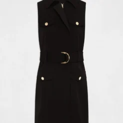 Robe Cintrée Zippée Ceinturée Noir Femme 8 Robe Cintrée Zippée Ceinturée Noir Femme -Morgandetoi Boutique robe cintree zippee ceinturee noir femme vue3 32536300949120100