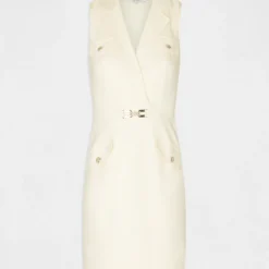 Robe Droite Avec Ornement Métallique Jaune Paille Femme -Morgandetoi Boutique robe droite avec ornement metallique jaune paille femme vue3 32536300896940402