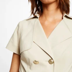 Robe Droite Boutonnée Ceinturée Beige Femme 11 Robe Droite Boutonnée Ceinturée Beige Femme -Morgandetoi Boutique robe droite boutonnee ceinturee beige femme vue4 32536300901780202