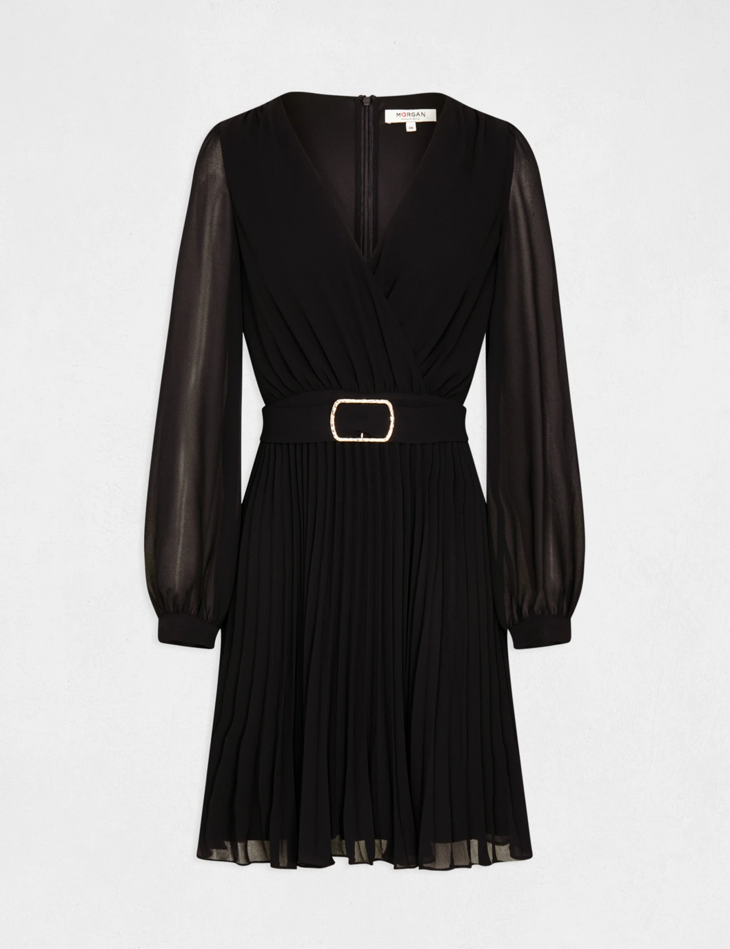 Robe Droite Fluide Avec Bas Plissé Marine Femme 5 Robe Droite Fluide Avec Bas Plissé Marine Femme – Image 5