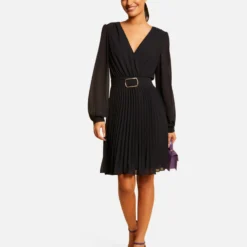 Robe Droite Fluide Avec Bas Plissé Marine Femme 9 Robe Droite Fluide Avec Bas Plissé Marine Femme -Morgandetoi Boutique robe droite fluide avec bas plisse marine femme vue5 32536300931740301