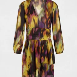 Robe Droite Fluide Imprimé Abstrait Multico Femme -Morgandetoi Boutique robe droite fluide imprime abstrait multico femme vue3 32536300940960900