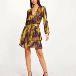 Robe Droite Fluide Imprimé Abstrait Multico Femme -Morgandetoi Boutique robe droite fluide imprime abstrait multico femme vue5 32536300940960900