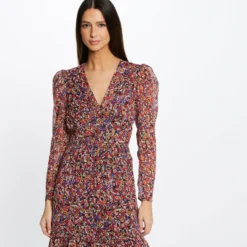 Robe Droite Fluide Imprimé Floral Multico Femme