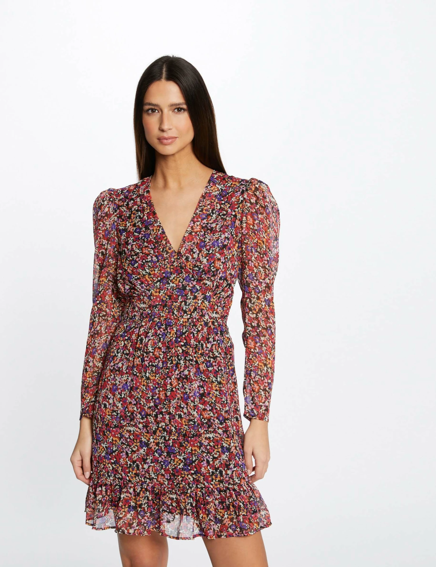 Robe Droite Fluide Imprimé Floral Multico Femme 1 Robe Droite Fluide Imprimé Floral Multico Femme