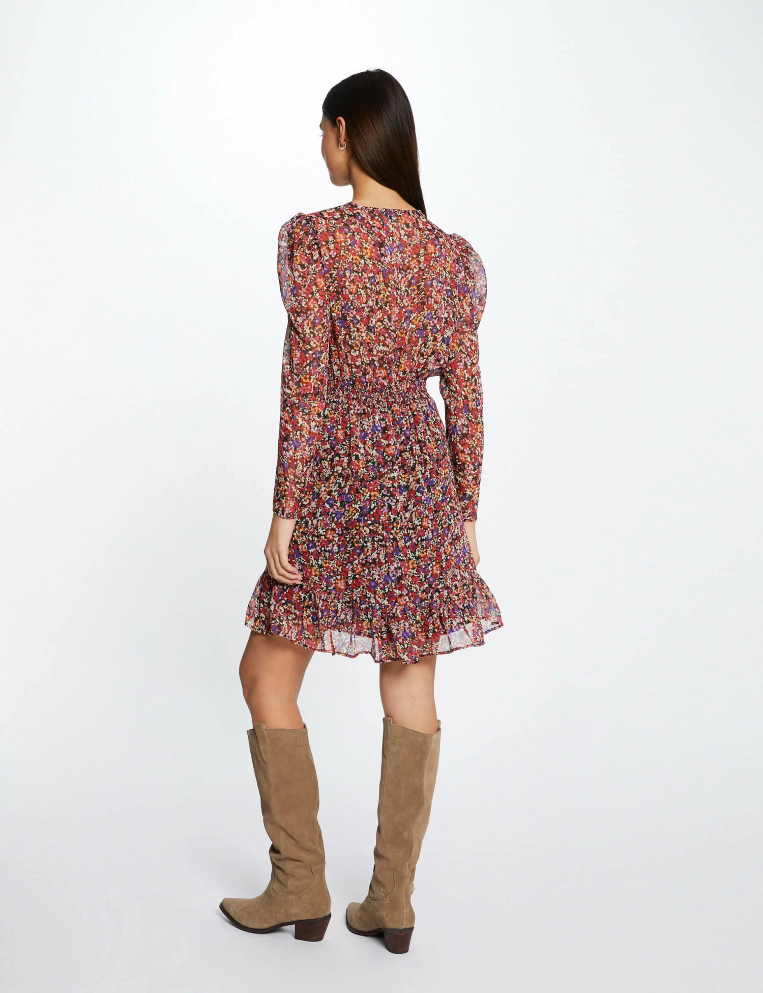 Robe Droite Fluide Imprimé Floral Multico Femme 2 Robe Droite Fluide Imprimé Floral Multico Femme – Image 2