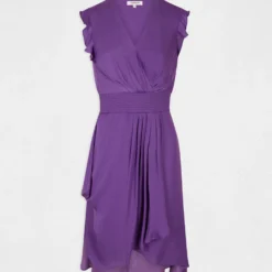 Robe Droite Fluide Sans Manches Violet Fonce Femme -Morgandetoi Boutique robe droite fluide sans manches violet fonce femme vue3 32536300912060311