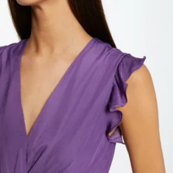 Robe Droite Fluide Sans Manches Violet Fonce Femme -Morgandetoi Boutique robe droite fluide sans manches violet fonce femme vue4 32536300912060311