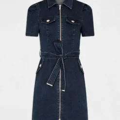 Robe Droite Zippée Ceinturée En Jean Jean Brut Femme 10 Robe Droite Zippée Ceinturée En Jean Jean Brut Femme -Morgandetoi Boutique robe droite zippee ceinturee en jean jean brut femme vue3 32536300931490305