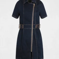 Robe Droite Zippée En Jean Jean Brut Femme -Morgandetoi Boutique robe droite zippee en jean jean brut femme vue3 32536300923370305