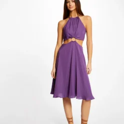 Robe évasée Avec Anneau Et Ouvertures Violet Fonce Femme -Morgandetoi Boutique robe evasee avec anneau et ouvertures violet fonce femme vue5 32536300930860311